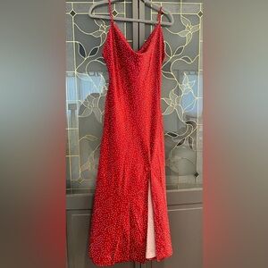 Paper Heat Red Satin Dress NWT